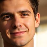 Man in warm light, looking confident.